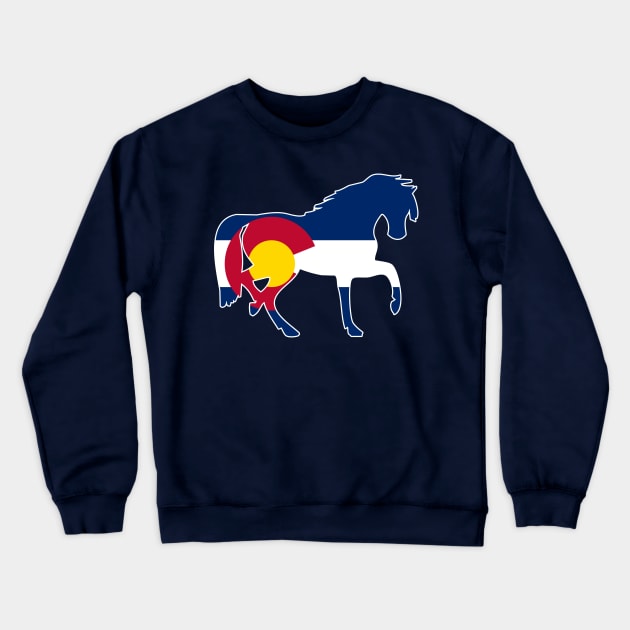 Colorado Flag Horse Crewneck Sweatshirt by E